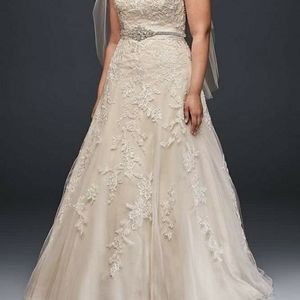 New Unaltered Wedding Gown & Veil